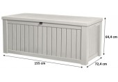 KETER ROCKWOOD 570L Garten-Aufbewahrungsbox 155 x 72,4 x 64,4 cm, weiß 17197729