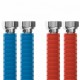MERABELL Aqua Flexi Anschlussset G1/2"-G1/2" 30-60cm-2 Stk. Schlauch (blau, rot)M0055