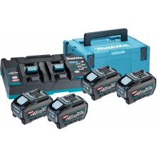 Makita 191U42-2 Akku Starter Set Li-ion XGT 40V 4xBL4050F+1xDC40RB+Makpac