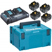 Makita 197626-8 Power Source Kit 5Ah 4x Akku BL1850B+Ladegerät DC18RD + Makpac Gr 3