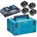 Makita 197626-8 Power Source Kit 5Ah 4x Akku BL1850B+Ladegerät DC18RD + Makpac Gr 3