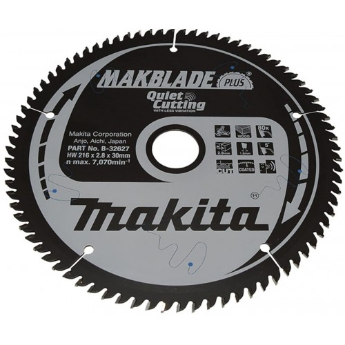 Makita B-32627 – Kreissägeblatt MAKBLADE PLUS 216 × 2,8 × 30 mm, 80 Zähne