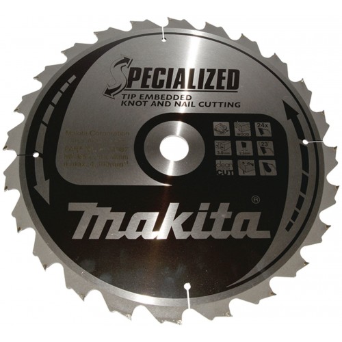MAKITA B-33087 Kreissägeblatt 355x30x24Z Specialized Holz mit Nagelrückständen