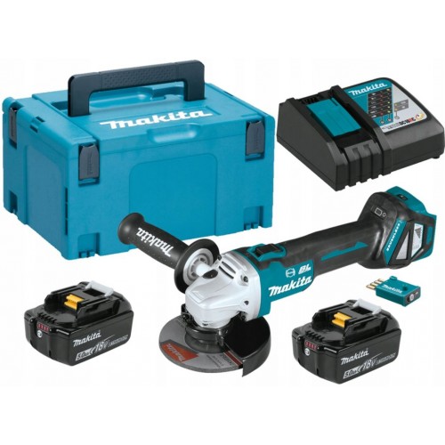 Makita DGA514RTJU Akku-Winkelschleifer 125mm, Li-ion (2x5,0Ah(18V) Makpac