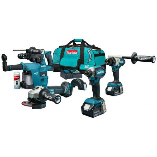 Makita DLX4155TX1 Combo set DGA504 + DDF486 + DTD153 + DHR243 + (18V/2x5,0Ah) Tasche