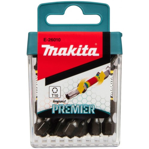 Makita E-26010 Torsionsbit Impact Premier Serie (E-form) T10 – 50 mm, 10 Stück
