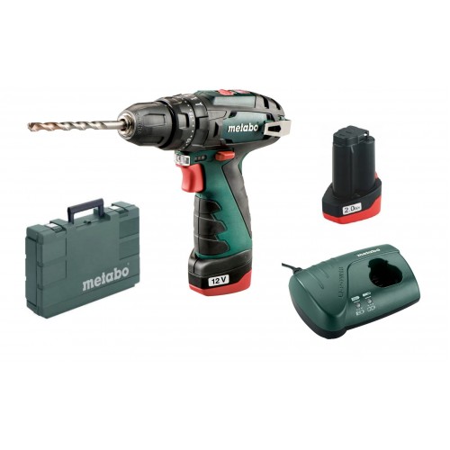 Metabo PowerMaxx Akku-Schlagschrauber (2x2,0Ah/12V) Lader im Koffer 600385500