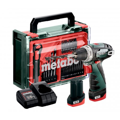 Metabo PowerMaxx BS Basic Set Akku-Bohrschrauber ( 12V, 2x 2 Ah) 600080710 Metabo PowerMaxx BS Basic Set Akku-Bohrschrauber ( 12V, 2x 2 Ah) 600080710