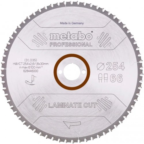 Metabo Sägeblatt "laminate cut - professional", 254x30 Z66 FZ/TZ 0° 628446000