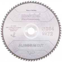 Metabo Sägeblatt "aluminium cut - professional", 254x30 Z72 FZ/TZ 5°neg 628447000