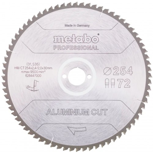 Metabo Sägeblatt "aluminium cut - professional", 254x30 Z72 FZ/TZ 5°neg 628447000