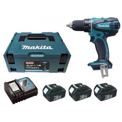 Makita DHP456RF3J Akku Schlagbohrschrauber, 3x Akku 18V/3Ah + Ladegerät + MAKPAC