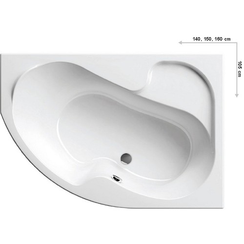 RAVAK ROSA I Badewanne 150 x 105 R snowwhite CJ01000000