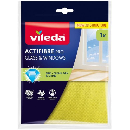 VILEDA Actifibre Mikrofasertuch für Fenster 1 Stk. 183298 VILEDA Actifibre Mikrofasertuch für Fenster 1 Stk. 183298