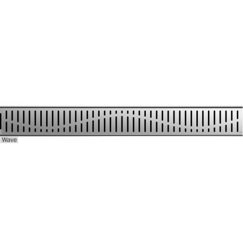 ACO ShowerDrain C Designrost Wave aus Edelstahl, 1085 mm, 408561
