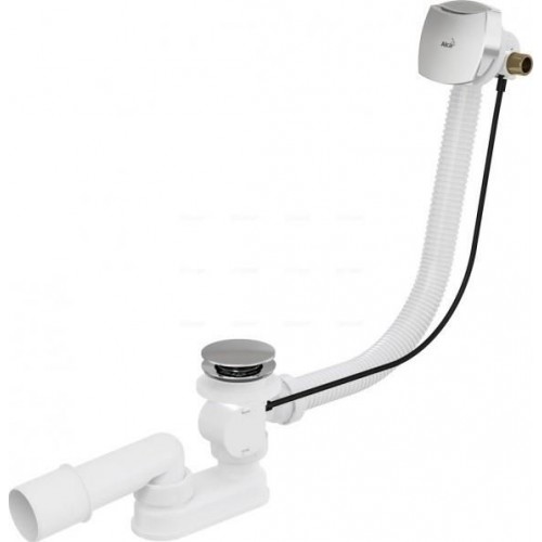 ALCAPLAST Ablaufgarnitur für Badewannen mit Überlauf, Metall 80 cm, A564KM180