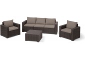 ALLIBERT CALIFORNIA 3 SEATER Lounge-Set, braun/grau-beige 17198931