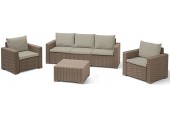 ALLIBERT CALIFORNIA 3 SEATER Lounge Set, cappuccino/sand 17198931