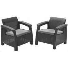 ALLIBERT CORFU DUO SET Sessel 2 St., 75 x 70 x 79cm, graphit/grau 17197993
