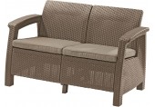 ALLIBERT CORFU LOVE SEAT 2-Sitzer Sofa, 128 x 70 x 79cm, capuccino/sand 17197359