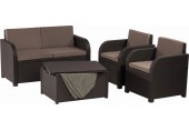 ALLIBERT MODENA Lounge-Set + Aufbewahrungstisch, braun/grau-beige 17200463