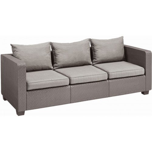 ALLIBERT SALTA 3 Lounge 3-Sitzer-Sofa, 200,5 x 84 x 65,5 cm, cappuccino/sand 17206018