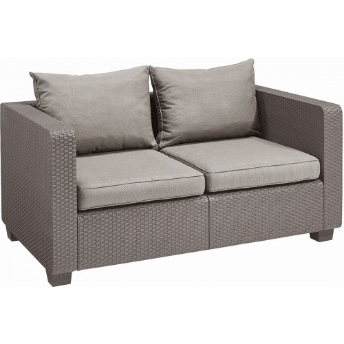 ALLIBERT SALTA 2 Lounge 2-Sitzer-Sofa, 141 x 84 x 65,5 cm, cappuccino/sand 17206012