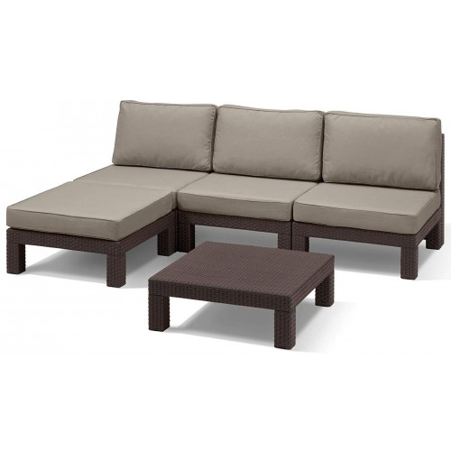 ALLIBERT NEVADA LOW Loungeset, braun/grau 17193926