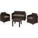 ALLIBERT ALABAMA Lounge-Set 4-tlg., Rattanoptik, braun/grau-beige 17199240