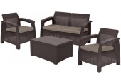 ALLIBERT CORFU BOX Lounge-Set, braun/grau-beige 17200180