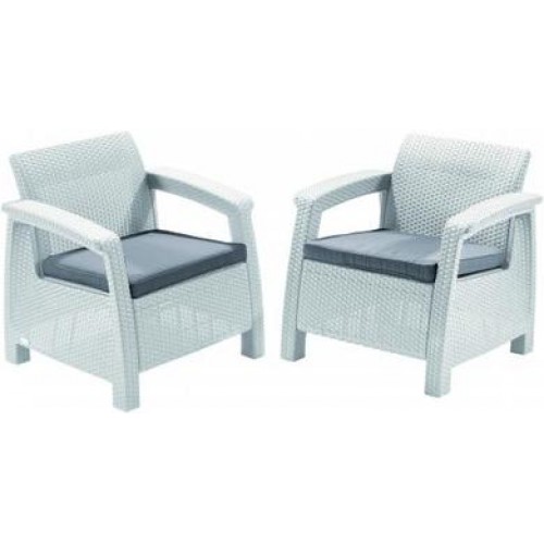 ALLIBERT CORFU DUO Sesselset, 2St., weiß/grau 17197993 ALLIBERT CORFU DUO Sesselset, 2St., weiß/grau 17197993