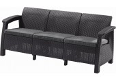 ALLIBERT CORFU LOVE SEAT MAX 3-Sitzer Sofa, 182 x 70 x 79cm, graphit/grau 17197959