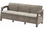 ALLIBERT CORFU LOVE SEAT MAX 3-Sitzer Sofa, 182 x 70 x 79cm, cappuccino/beige 17197959