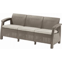 ALLIBERT CORFU LOVE SEAT MAX 3-Sitzer Sofa, 182 x 70 x 79cm, cappuccino/beige 17197959