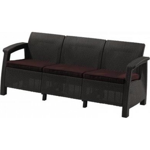 ALLIBERT CORFU LOVE Seat, 3-Sitzer Sofa, braun/schokobraun 17197959