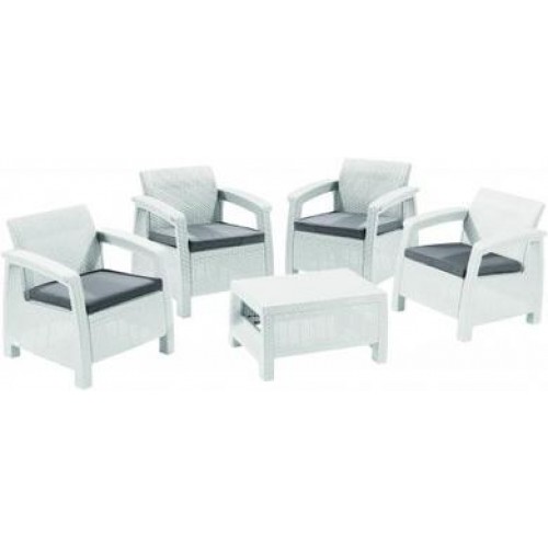 ALLIBERT CORFU QUATRO Garten-Sessel Set,weiß/grau 17197978
