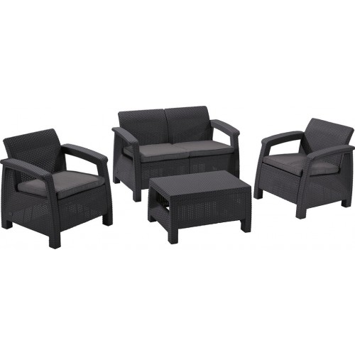 ALLIBERT CORFU Lounge-Set, graphit/grau 17197361