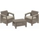 ALLIBERT CORFU WEEKEND Garten-Set, cappuccino/beige 17197786