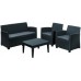 ALLIBERT CORONA Lounge-Sitzgruppe anthrazit/grau 17197872