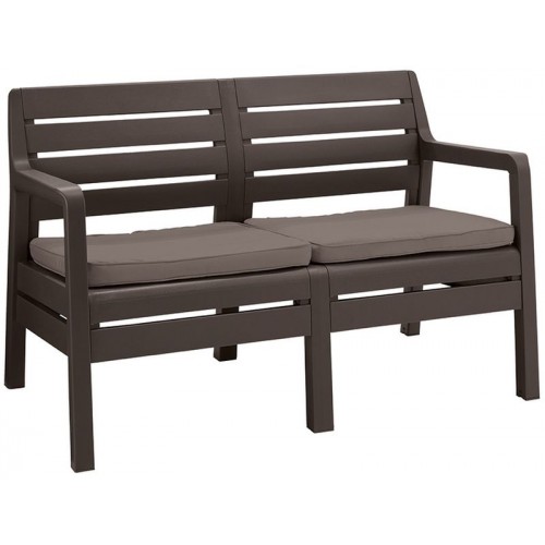 ALLIBERT DELANO Garten-Bank 124 x 65 x 77cm, braun/beige 17205384 ALLIBERT DELANO Garten-Bank 124 x 65 x 77cm, braun/beige 17205384