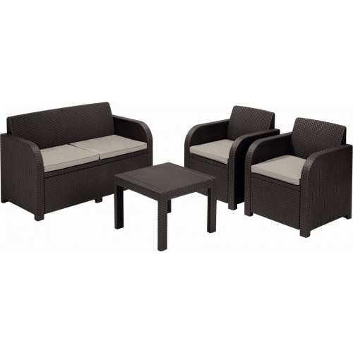 ALLIBERT GEORGIA Lounge-Set, braun/beige 17199879