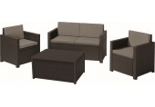 ALLIBERT MONACO Lounge-Set mit Aufbewahrungstisch, braun/grau-beige 17200031