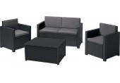 ALLIBERT MONACO Lounge-Set mit Aufbewahrungstisch, grafit/grau 17200031