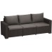 ALLIBERT MOOREA 3-Sitzer Sofa 199 x 68 x 72 cm, Rattan-Optik, graphit/grau 17196779