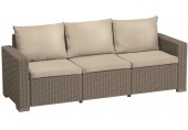ALLIBERT CALIFORNIA 3-Sitzer Sofa 199 x 68 x 72 cm, Rattan-Optik, cappuccino/sand 17196779