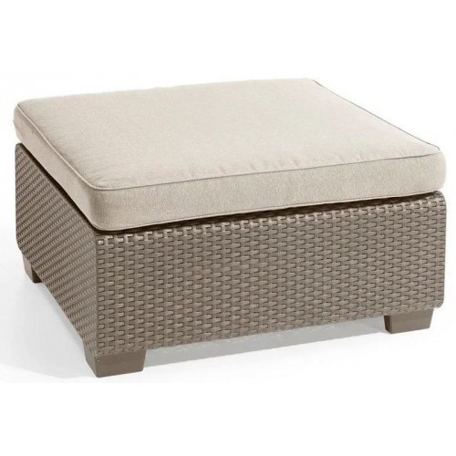 ALLIBERT SALTA/SAPPORO Gartentisch mit Kissen, 70 x 70 x 38 cm, cappuccino/sand 17207325