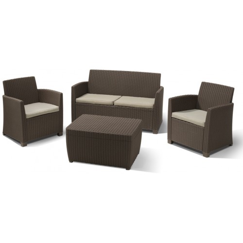 ALLIBERT CORONA Lounge Set braun/grau-beige 17198017