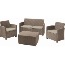 ALLIBERT CORONA Lounge Set, cappuccino/sand 17198017