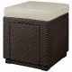 ALLIBERT CUBE Hocker mit Kissen, 42 x 42 x 39 cm, Rattanoptik, braun/beige 17192157