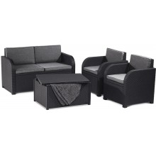 ALLIBERT MODENA Lounge-Set + Aufbewahrungstisch, graphit/grau 17200463